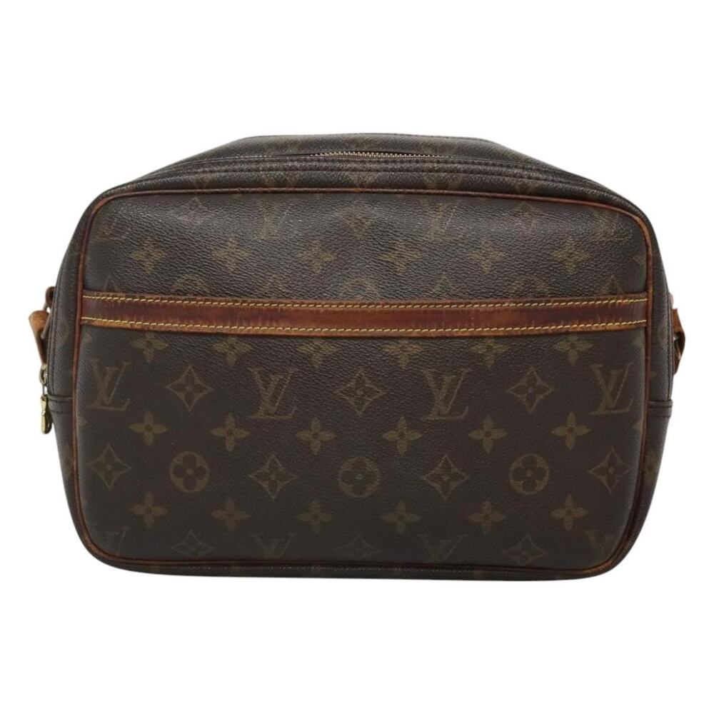 Louis Vuitton Monogram Reporter PM Shoulder Bag Brown